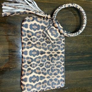 Clutch wallet with inside zipper and card slots